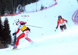 Silvia in azione nel SuperG dei mondiali 2004