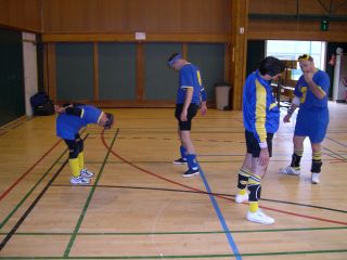 La squadra nella fase di riscaldamento