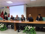 Sala Olimpia dello Stadio Nereo Rocco di Trieste, da sinistra, -Lorenzo Vinassa. de Regny relatore allenatore Thunders five di Milano -Livio Lupetin delegato CONI organizzatore -Stelio Borri presidente CONI provinciale di Trieste -Donatella Lovisato moderatrice e delegato del CIP per la provincia di Trieste -Marinella Ambrosio presidente del CIP per la Regione FVG e relatrice -Alessandro Kuris relatore ex atleta e allenatore paralimpico