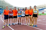 foto di gruppo della gara femminile alla fine della corsa al Golden Gala di Roma