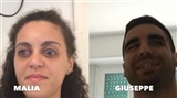 Malia e Giuseppe salutano al termine dell'intervista