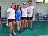 da sinistra chiara boniardi (guida di gaia rizzi) e gaia rizzi - medaglia di argento, Arjola dedaj e andrea rigobello (guida di arjola dedaj) - medaglia d'oro