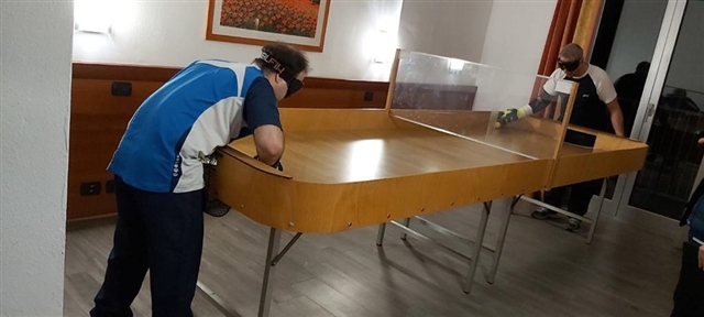 Fabrizio in attesa del tiro dell'avversario.