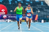 Durante La Gara Dei 100 Metri.