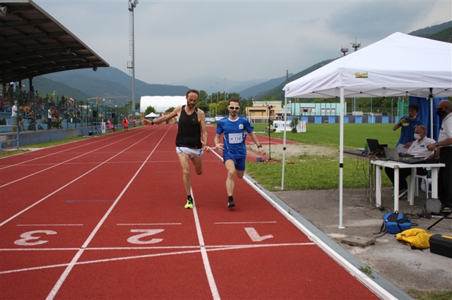 Antonio Dei Nobili Con Guida Ivan Virginio Doniselli  All'arrivo Della Gara Del Miglio