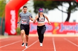 Arjola Dedaj Con Guida Andrea Rigobello Durante La Gara Dei 200 m