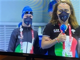 Marty Inquadrata Che Fa Il Suo Ingresso Nel Piano Vasca Accompagnata Dall'allenatrice Della Nazionale