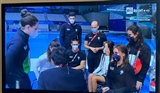 Foto In Zona Mista Insieme Con Alcuni Suoi Compagni Di Nazionale