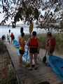 Gruppo sul pontile in attesa di entrare in acqua