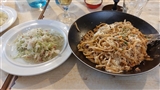 Il pranzo del Coccolino, uno stupendo piatto di tagliatelle al ragù di selvaggina ed un piatto di cavoli capputti con lo spek croccante.